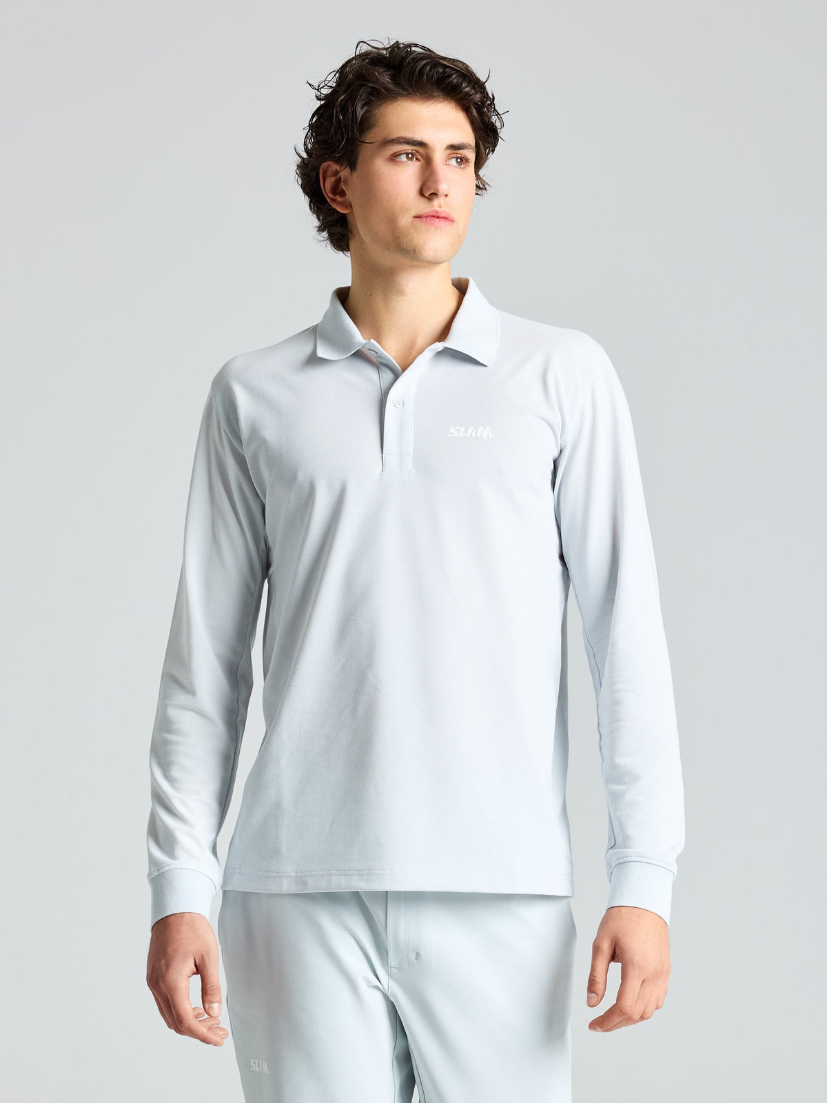 OD DRIRELEASE POLO LS - Cliff Grey - face