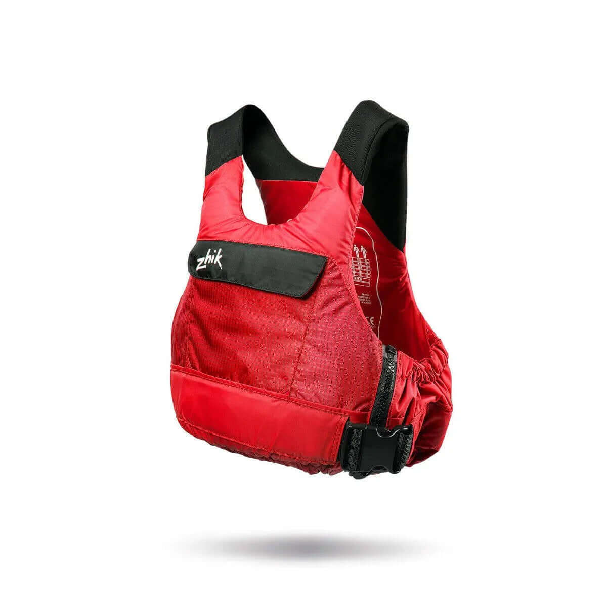 Gilet zhik rouge, gilet de sauvetage VFI certifié ISO, conçu pour la liberté de mouvement.