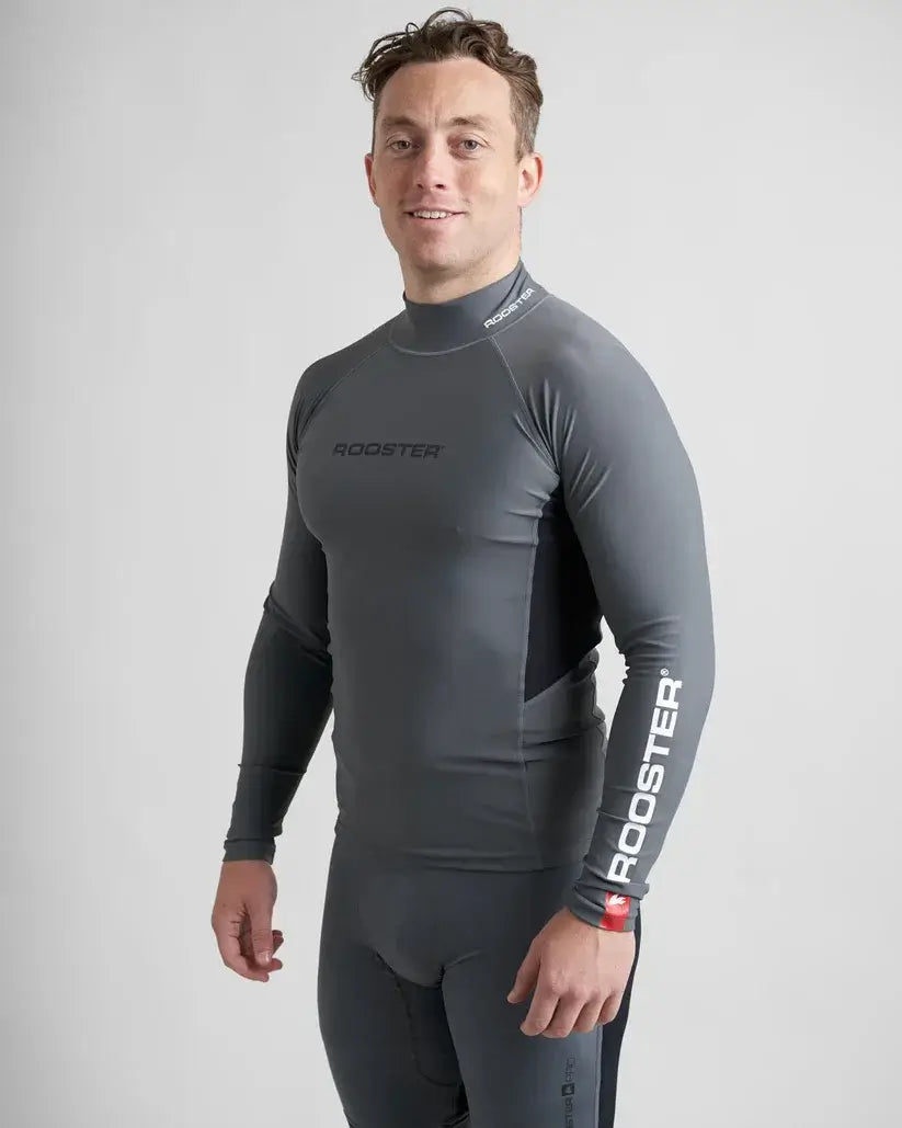 Rash Top-Long Sleeved en lycra spandex, protection UV50+, idéal pour activités nautiques et sportives.