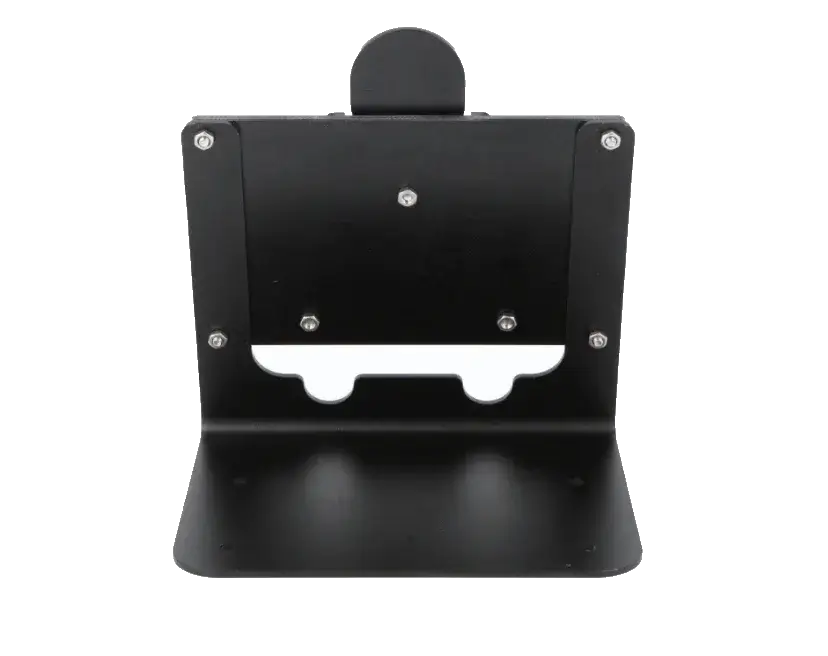 SUPPORT DE MÂT POCKET SÉRIE V2 & V1 TYPE « L » en aluminium anodisé avec plaque arrière.