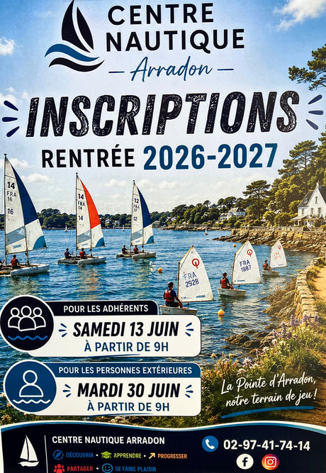 Ouverture des inscriptions école de voile au Centre Nautique d'Arradon