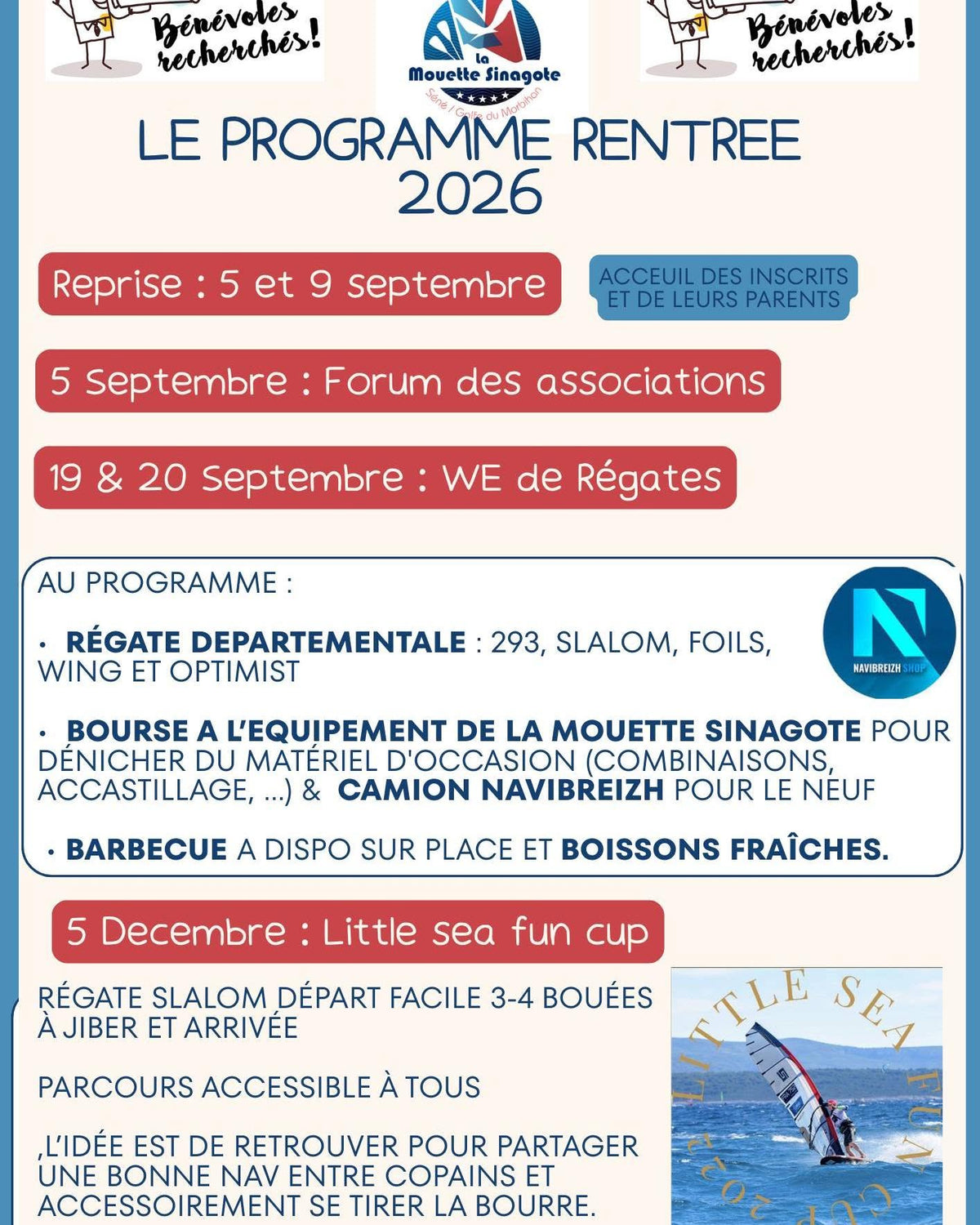 Le programme de la rentrée de la Mouette Sinagote