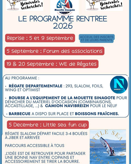 Le programme de la rentrée de la Mouette Sinagote