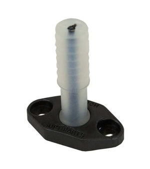 Articulation de stick fixe avec renfort, caoutchouc fixe pour tube Ø16mm, fixation 2X Ø5mm, entraxe 32mm.