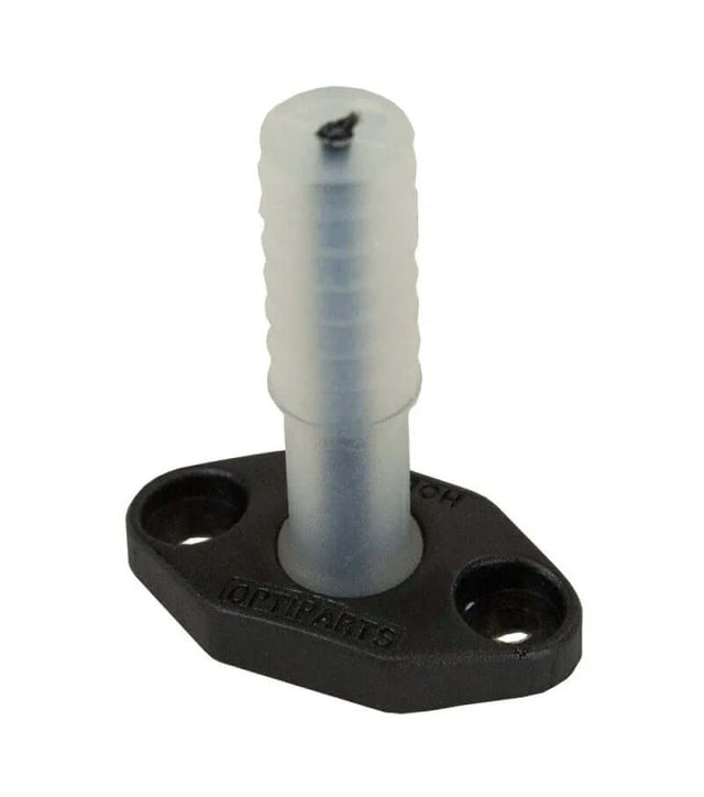 Articulation de stick fixe avec renfort, caoutchouc fixe pour tube Ø16mm, fixation 2X Ø5mm, entraxe 32mm.