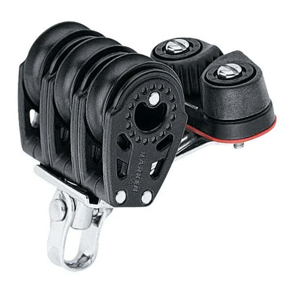 Poulie Carbo triple taquet 29 mm Harken avec trois poulies, technologie Carbo Air, réglage rapide.