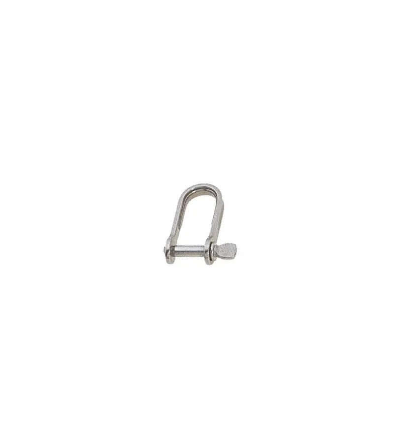 Manille imperdable Ø5mm - 14/40mm, manille en inox A4 avec manillon imperdable, dimensions Ø - l x h.