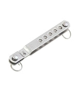 Latte ridoir inox double 6+1 trous Ø6 L120mm, dimensions 120X14mm, axe Ø6mm, vue produit