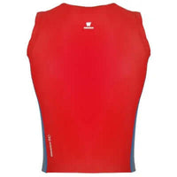 DÉBARDEUR - TANK TOP rouge arrière, en textile respirant, conçu pour la voile, offrant liberté de mouvement et évacuation de l'humidité.