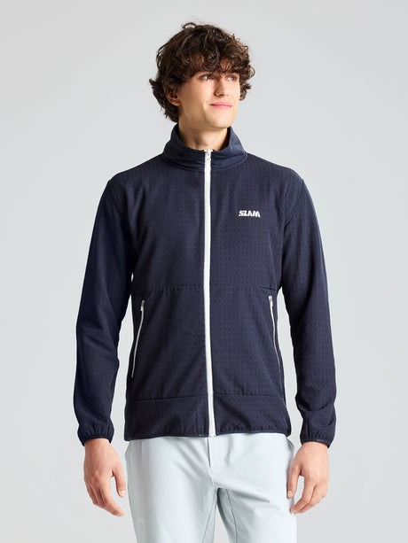ALTURA FZ GRID FLEECE - Dark Navy - face