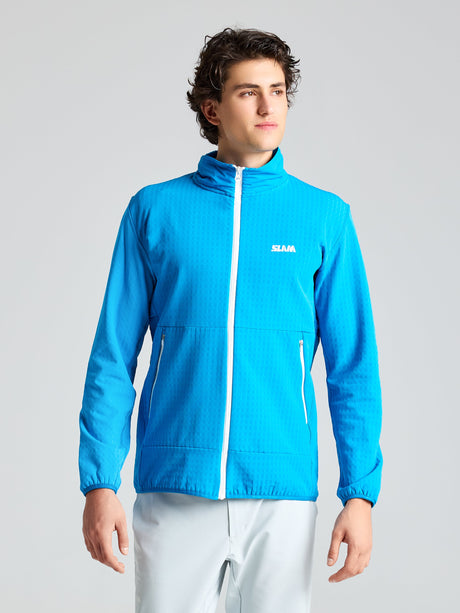 ALTURA FZ GRID FLEECE - Greek Blue - face