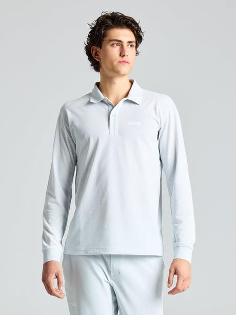OD DRIRELEASE POLO LS - Cliff Grey - face