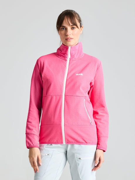 ALTURA WS FZ GRID FLEECE - Hydrangea Pink - face