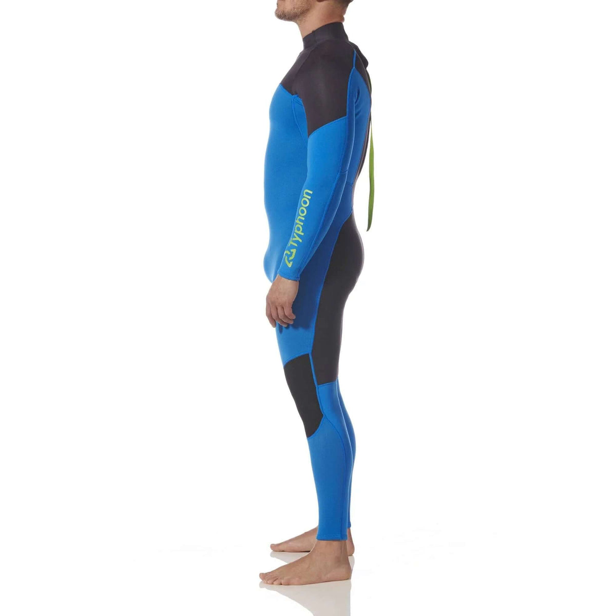 COMBINAISON NEOPRENE ESSENTIAL 3/2MM - HOMME vue latérale, néoprène ultrastretch 3/2 mm, design bleu et noir.