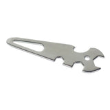 Démanilleur INOX pour manilles avec clés plates de 8, 10 et 13 mm, décapsuleur inclus.