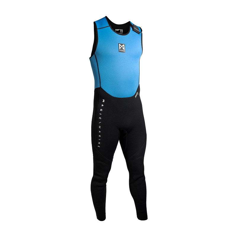 long john 2mm magic unisex en néoprène bleu et noir pour la navigation en mi-saison.