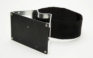 Support de mât POCKET série V2 & V1 TYPE « W » avec bande velcro et plaque de fixation en métal.