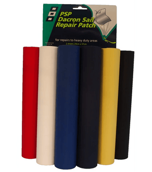 Adhésif pour réparation de voile dacron 24 x 37cm, lot de 2 feuilles adapté pour réparations sur zones fortement sollicitées.