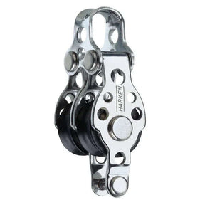 Air Block double à Ringot 16 mm de Harken, poulie compacte avec roulement à billes en acier inoxydable.