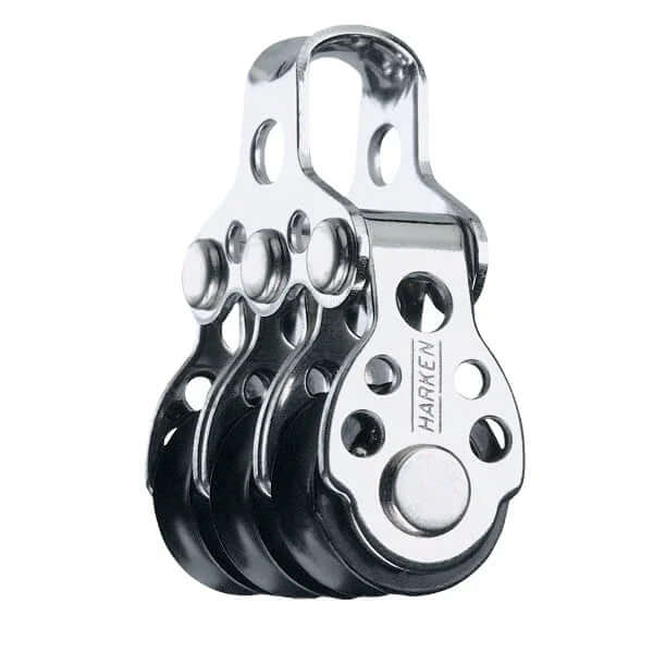 Air Block triple 16 mm, poulie compacte avec roulements en acier inoxydable pour rotation fluide et longue durée.