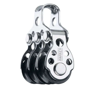 Air Block triple 16 mm, poulie compacte avec roulements en acier inoxydable pour rotation fluide et longue durée.