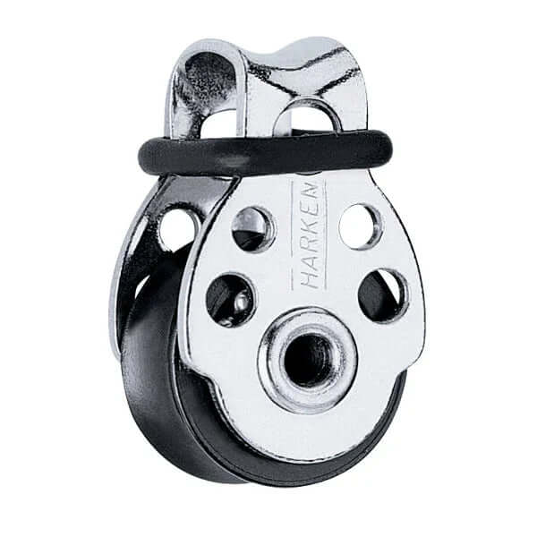 Airblock 16 mm simple avec réa en métal, conçu pour une gestion optimale des cordages jusqu'à 5 mm.