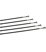 Stick aluminium Ø20 articulation démontable, ensemble de cinq tiges noires, légères et robustes.