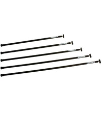 Stick aluminium Ø20 articulation démontable, ensemble de cinq tiges noires, légères et robustes.