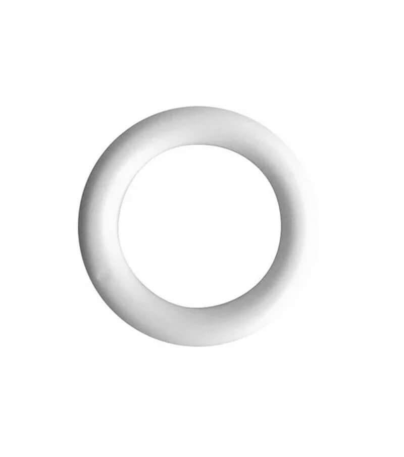 Anneau plastique - blanc, diamètre extérieur de 20 mm, finition lisse, matériau plastique résistant.
