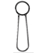 Anneau de trapèze inox avec un diamètre de 50mm et une longueur de 195mm.