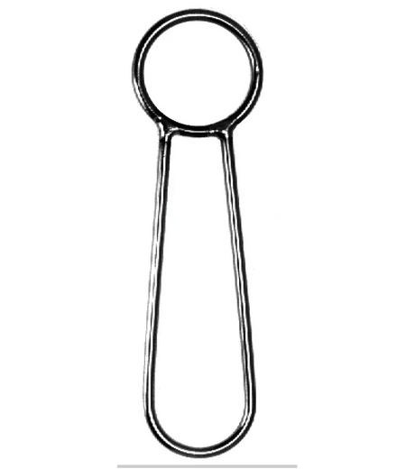 Anneau de trapèze inox avec un diamètre de 50mm et une longueur de 195mm.