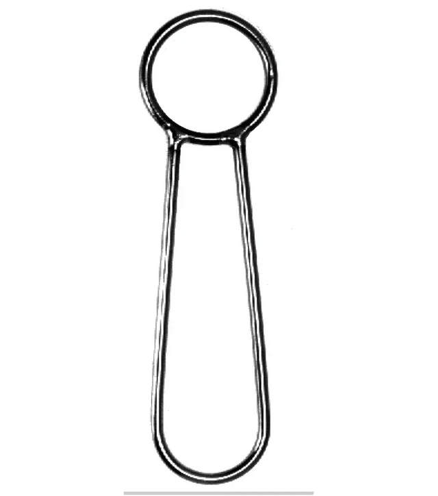 Anneau de trapèze inox avec un diamètre de 50mm et une longueur de 195mm.