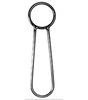 Anneau de trapèze inox avec un diamètre de 50mm et une longueur de 195mm.