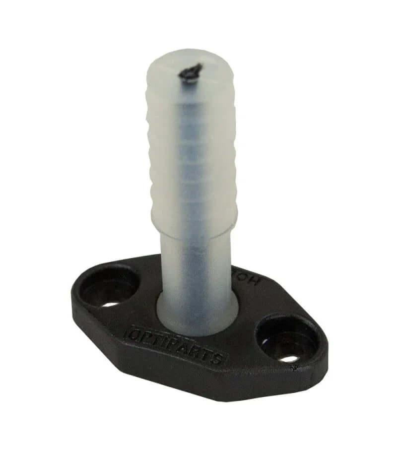 Articulation de stick fixe avec renfort, caoutchouc fixe pour tube Ø16mm, fixation 2X Ø5mm, entraxe 32mm.