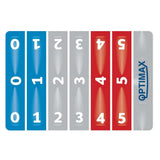 Image of BANDE DE RÉGLAGE OPTIMAX PRO showing numbered sections for precise adjustments.
