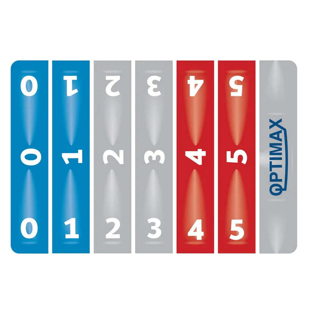 Image of BANDE DE RÉGLAGE OPTIMAX PRO showing numbered sections for precise adjustments.
