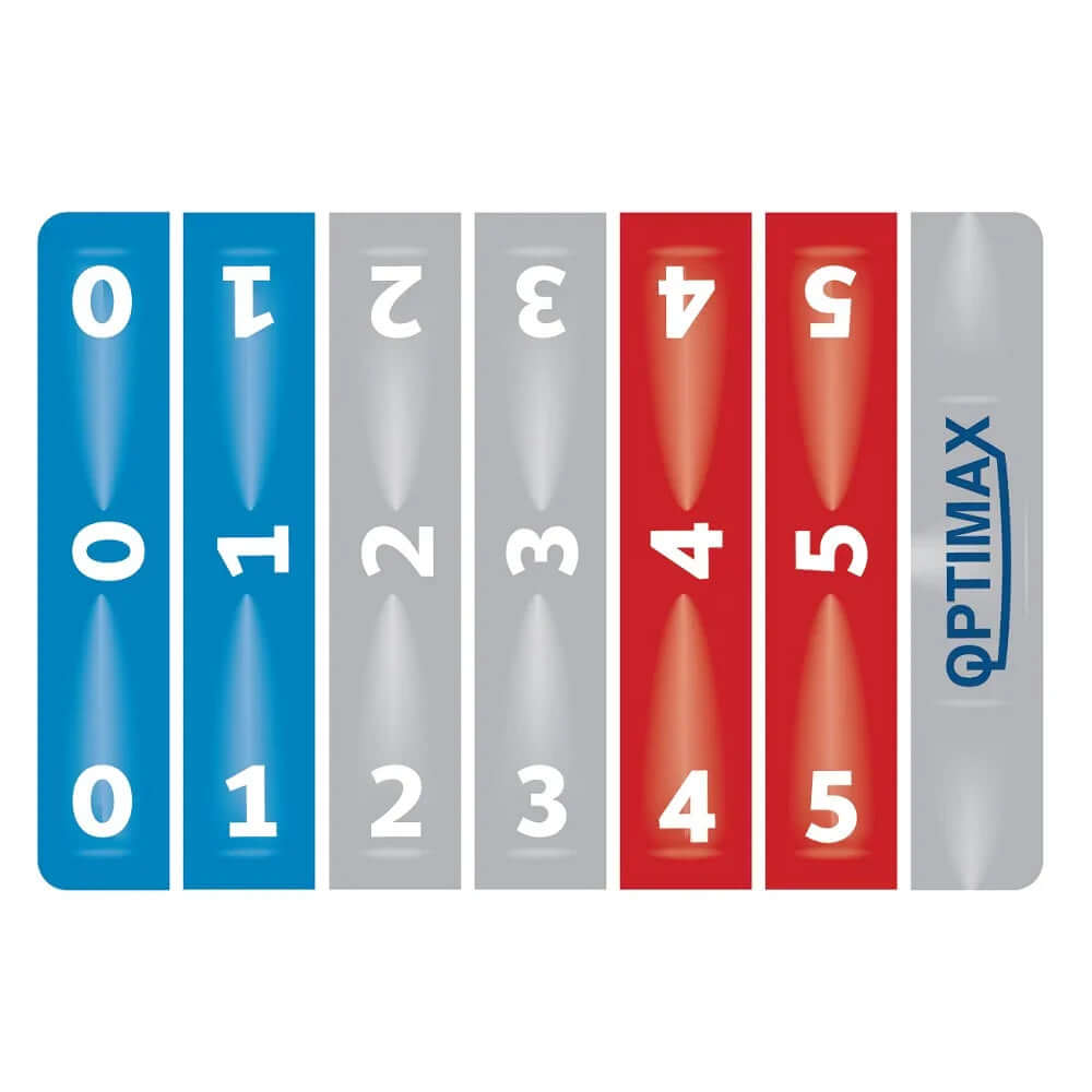 Image of BANDE DE RÉGLAGE OPTIMAX PRO showing numbered sections for precise adjustments.