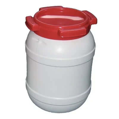 BIDON ETANCHE 6 L avec couvercle rouge pour le stockage étanche de matériel en navigation.