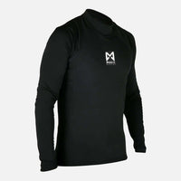Top hydrophobe à manches longues en noir, parfait pour l'isolation et le confort par temps froid.