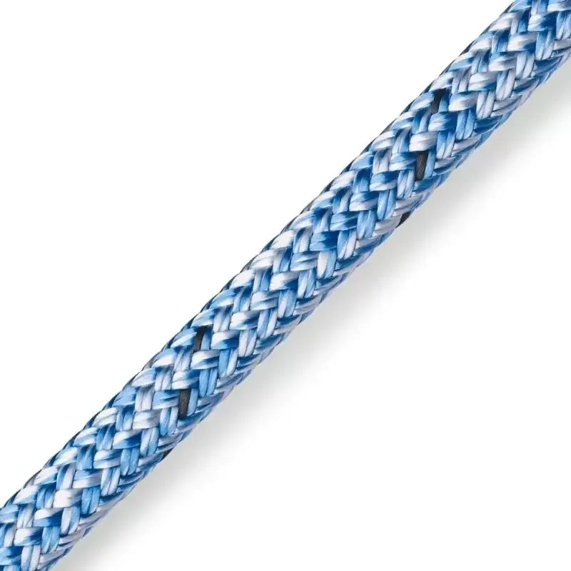BLUE OCEAN DOUBLEBRAID 8mm, cordage double tresse en polyester thermo-fixée, faible élasticité.