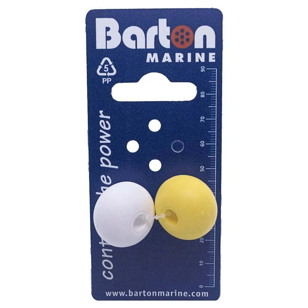 Boules de butée x 2 pour cordage de Ø 6 mm sur emballage avec graduations.