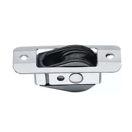 poulie encastrée 29mm câble vue de dessus avec réa noir et cadre en métal
