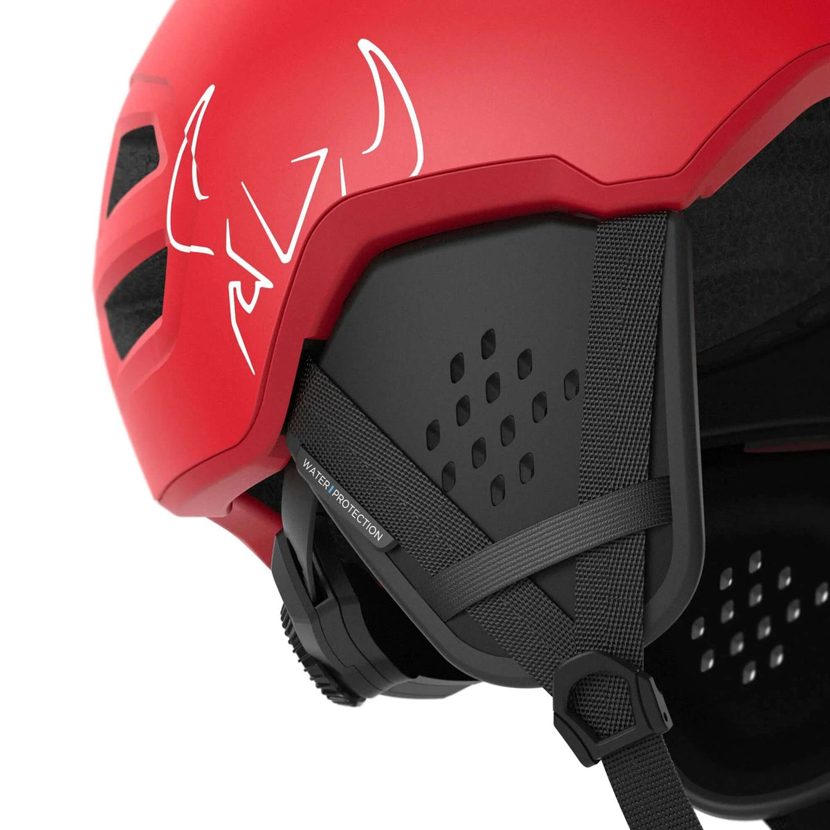 Casque PROWIP 2.0 en rouge avec protection latérale et ventilation optimisée.