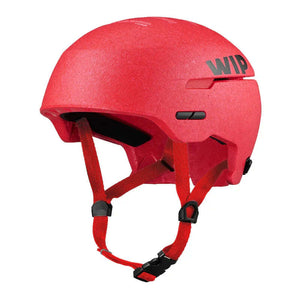 Casque WIFLEX rouge avec construction en EPP multi-impact et système de maintien ajustable.