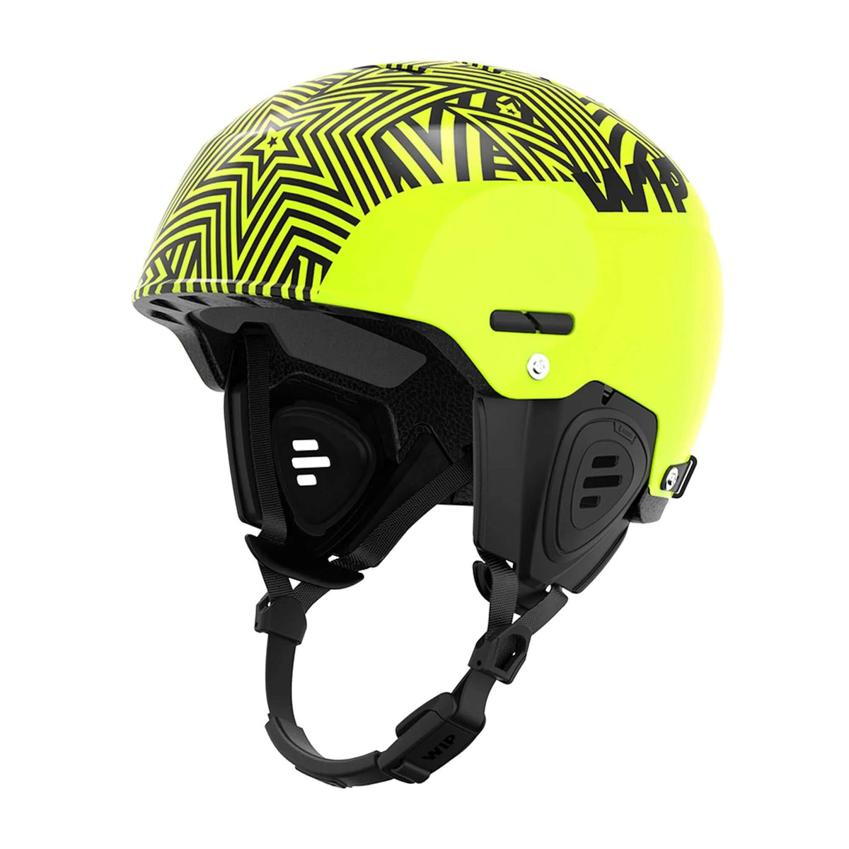 Casque WIFLEX PRO 2.0 avec design jaune fluo et motifs géométriques, idéal pour sports nautiques.