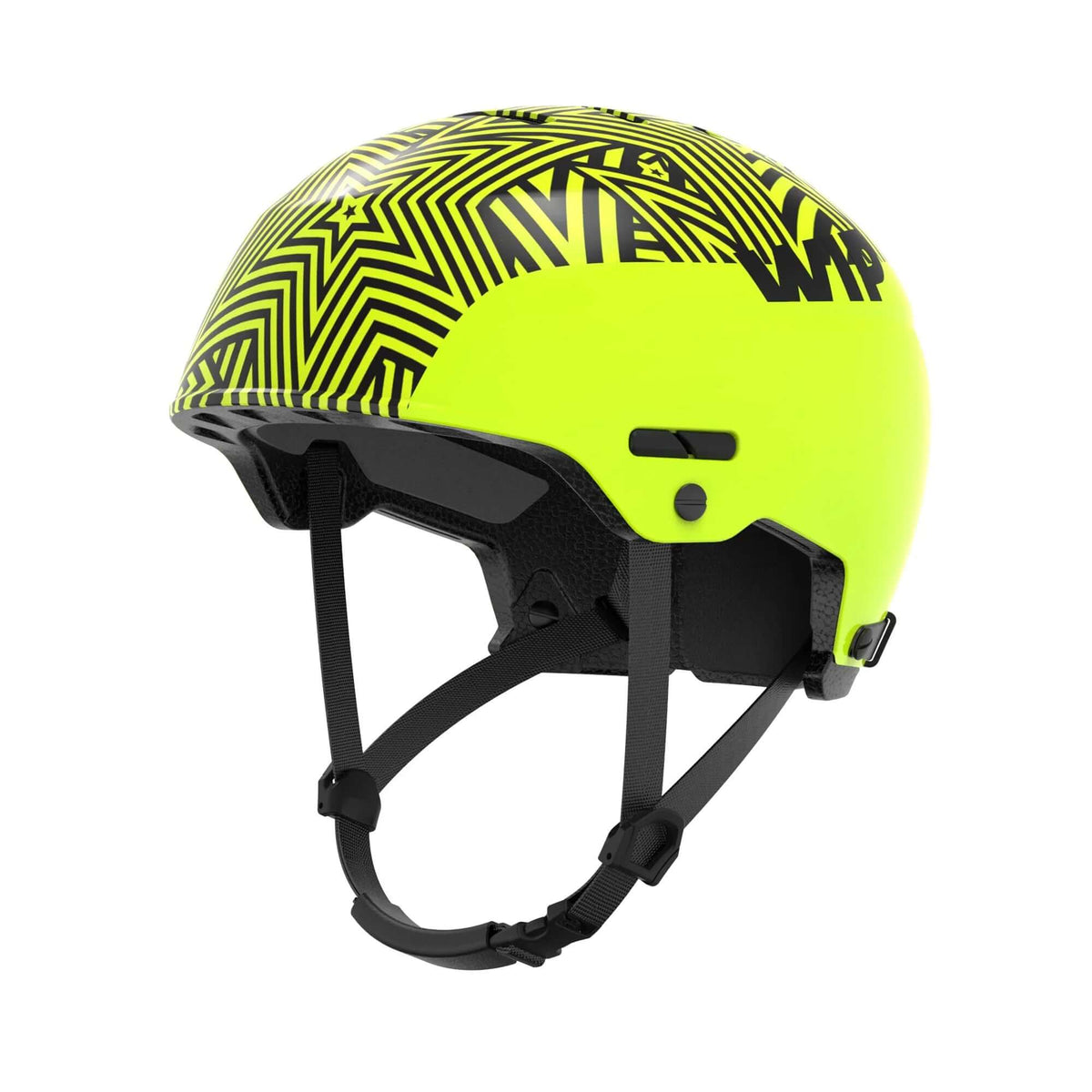 Casque WIFLEX PRO 2.0 jaune fluo avec design géométrique, léger et résistant pour sports nautiques.