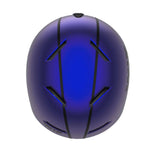 Casque X-OVER vue de dessus, conception IN MOLD avec couleur violette et aération optimisée.