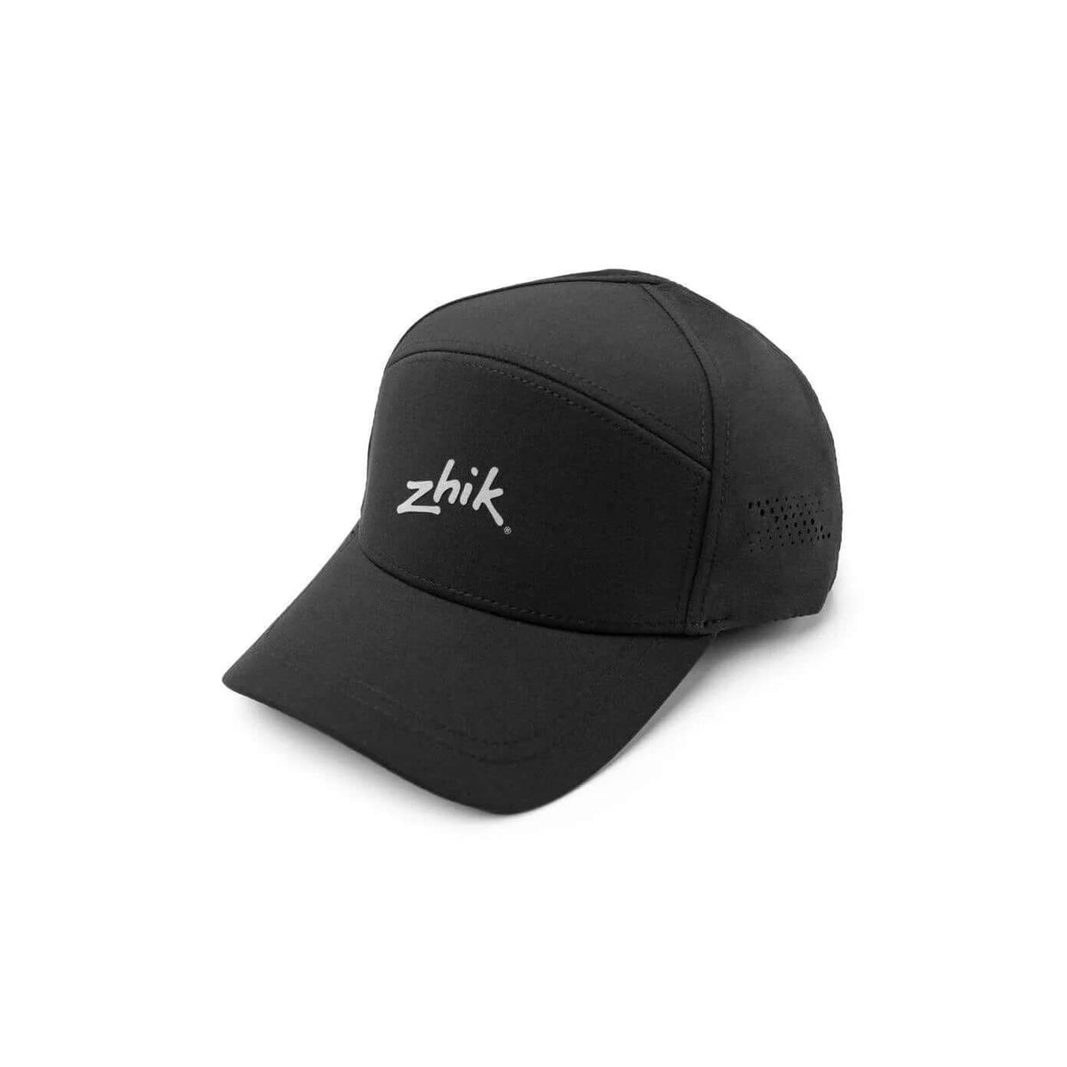 Casquette zhik anthracite avec tissu durable, ventilation découpée au laser et mentonnières.