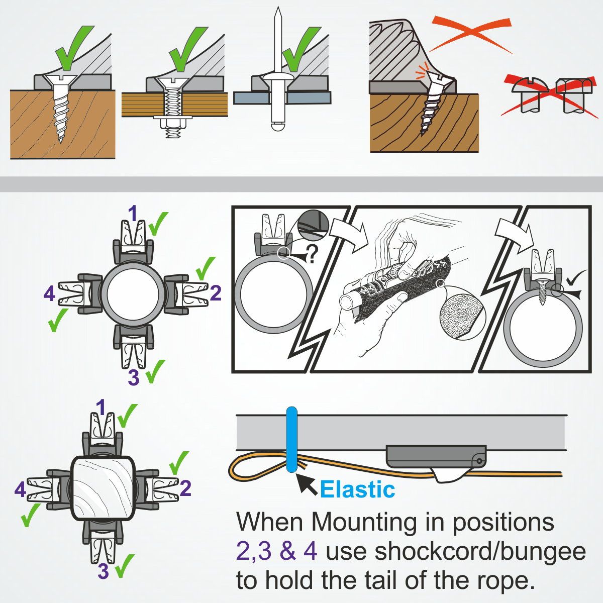 Clam-cleat de sécurité à largage automatique