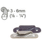 Clamcleat aluminium ouvert à plat - Tribord, compatible avec cordages de 3 à 6 mm, construction en aluminium, technologie de serrage à rainures.